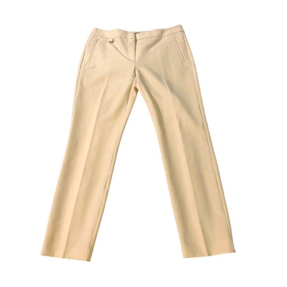 Adrianna Papell Pants - Adrianna Papell Cream Khaki Stretch Trouser Pants Beige Flat Front Workwear 6